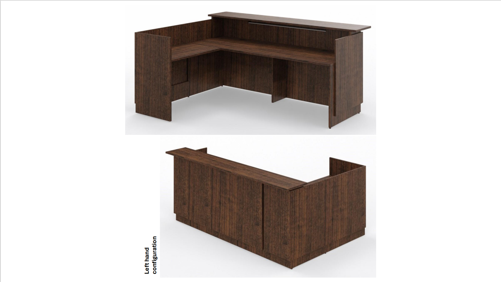 Zira Reception Desk Tiger Walnut Contemporary Design with High